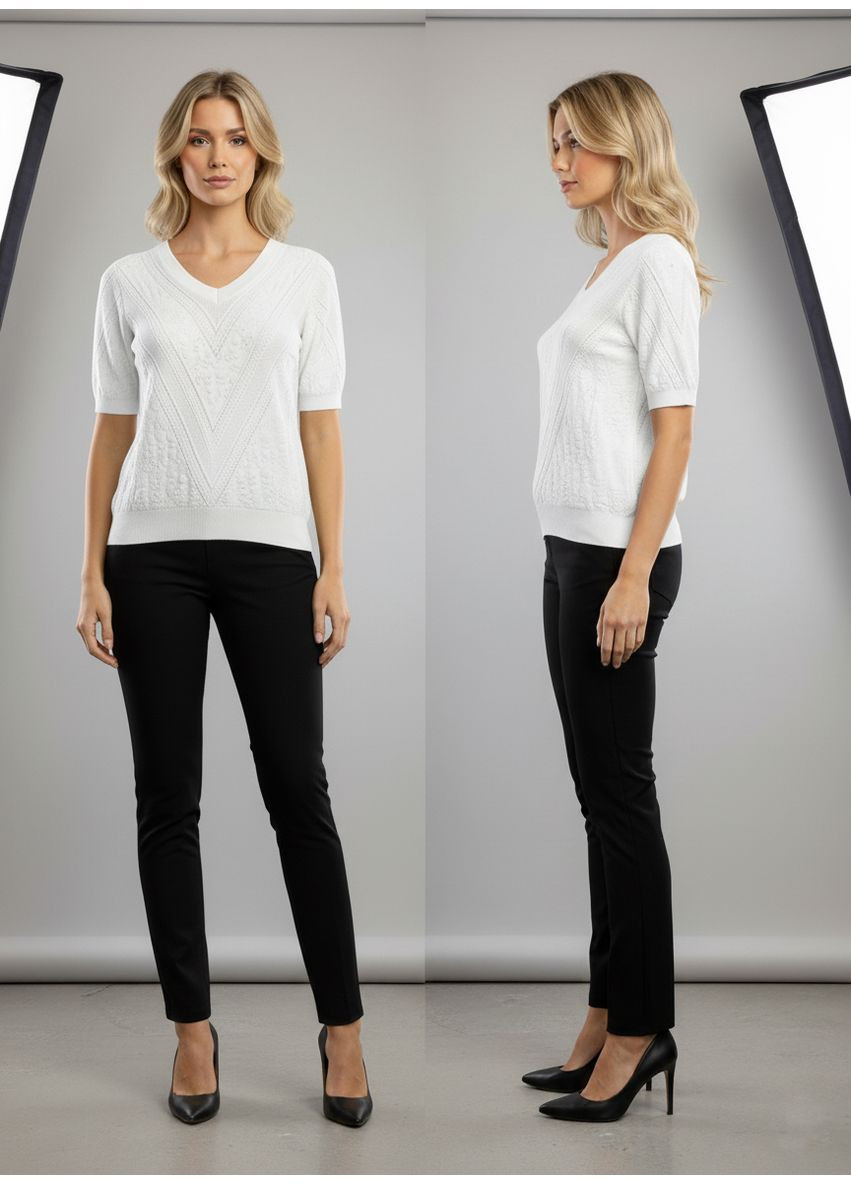 Жіноча трикотажна футболка з V-подібним вирізом Чорний Number Nine - (363261735)