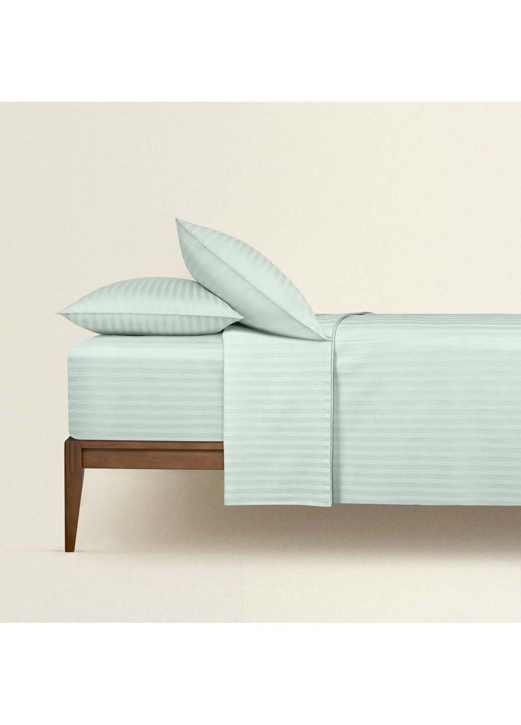 Двуспальная постель сатин с простыней на резинке PISTACHIO CS1 180х220 см Cosas (307477206)