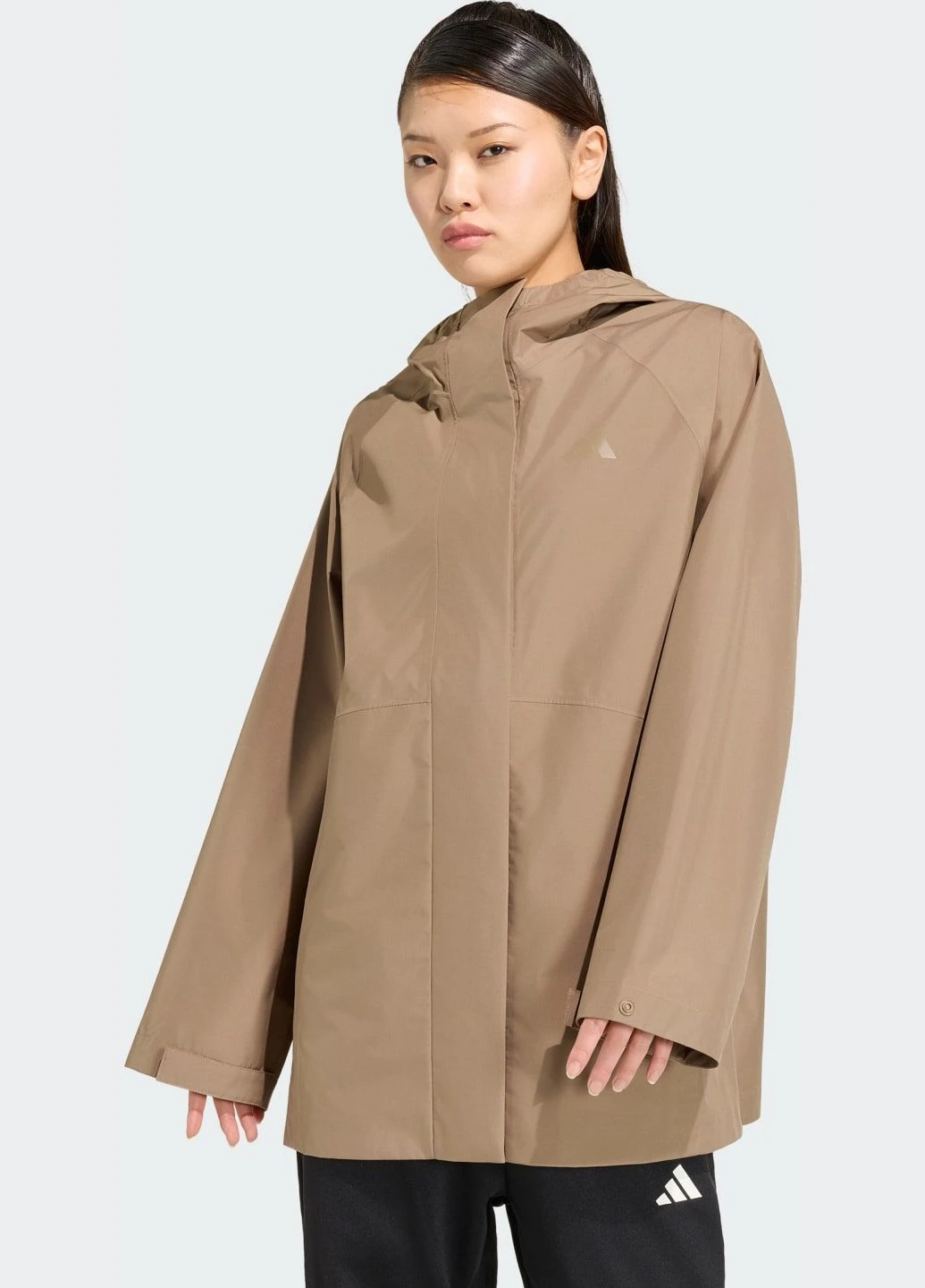 Черная демисезонная парка essentials rain adidas