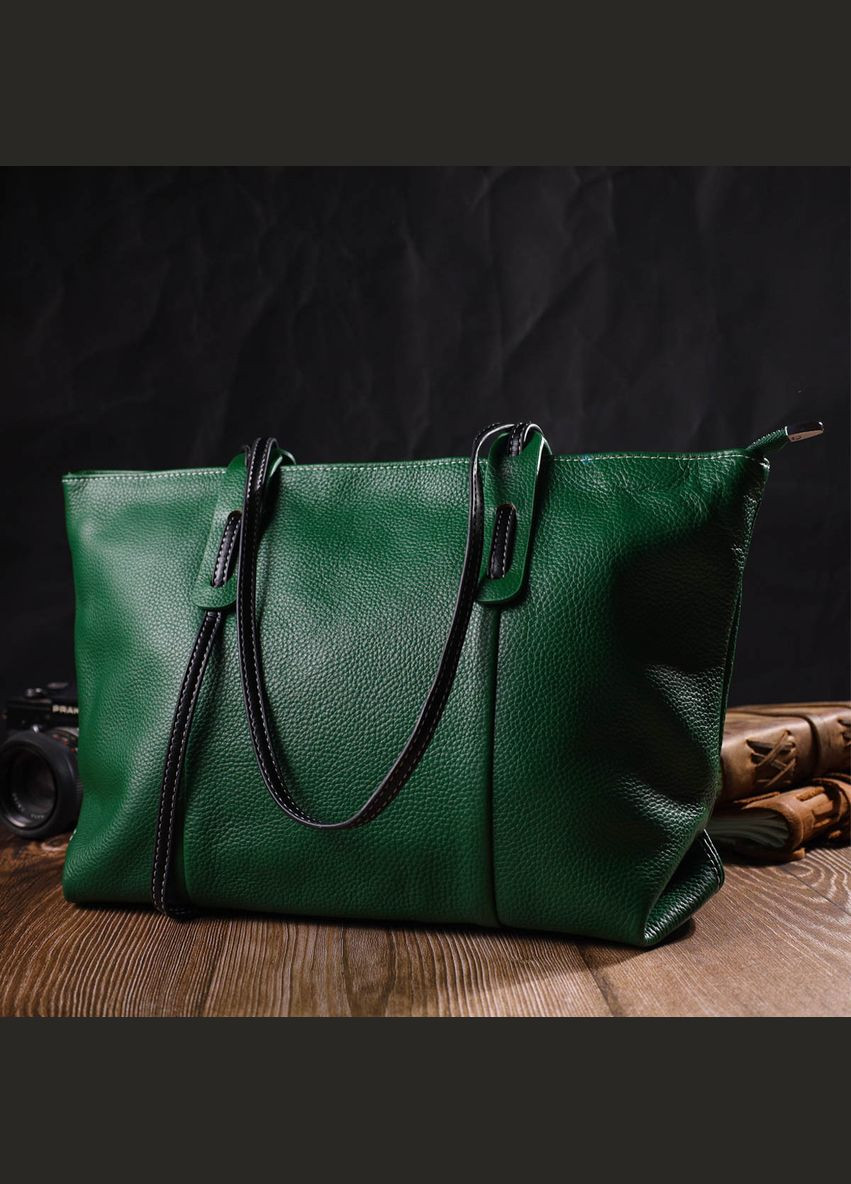 Сумка через плече жіноча шкіряна 22119 Зелена Vintage (302008000)
