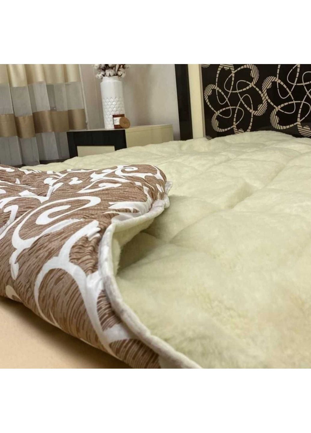 Одеяло зимнее с открытым мехом поликоттон Двоспальное 180х215 см ±5% SOVA текстиль Ковдра хутро Дощик - 2,0 (364462009)