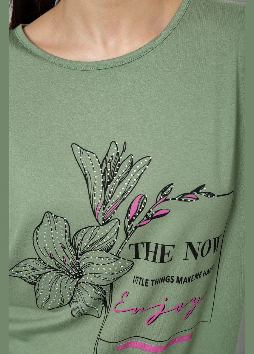 Футболка жіноча з принтом, колір білий, 244R605 Ager - (318529624)