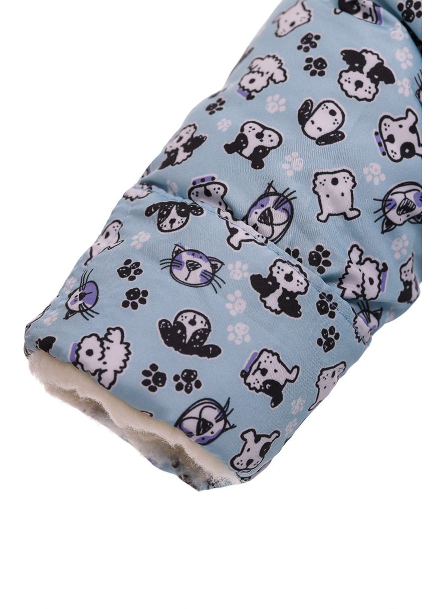 Чоловічок на хутрі для хлопчика з принтом Тварин блакитний 74 см (50751) BABYKROHA (297199363)