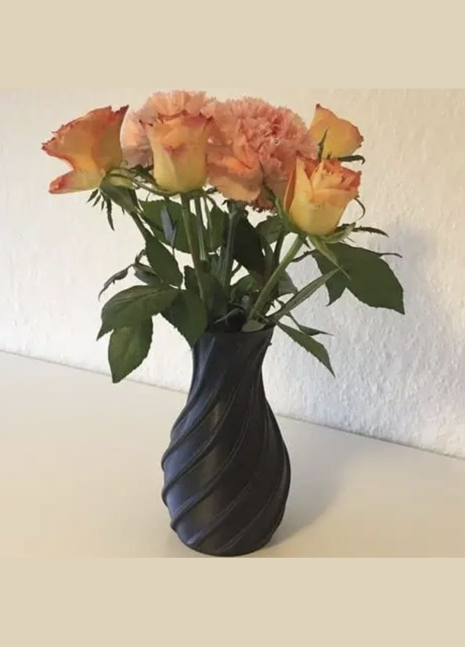 Ваза цветов и сухоцветов настольная декоративная "Spiral" 16см. Стильная ваза для букетов пластиковая UA3D (304997042)