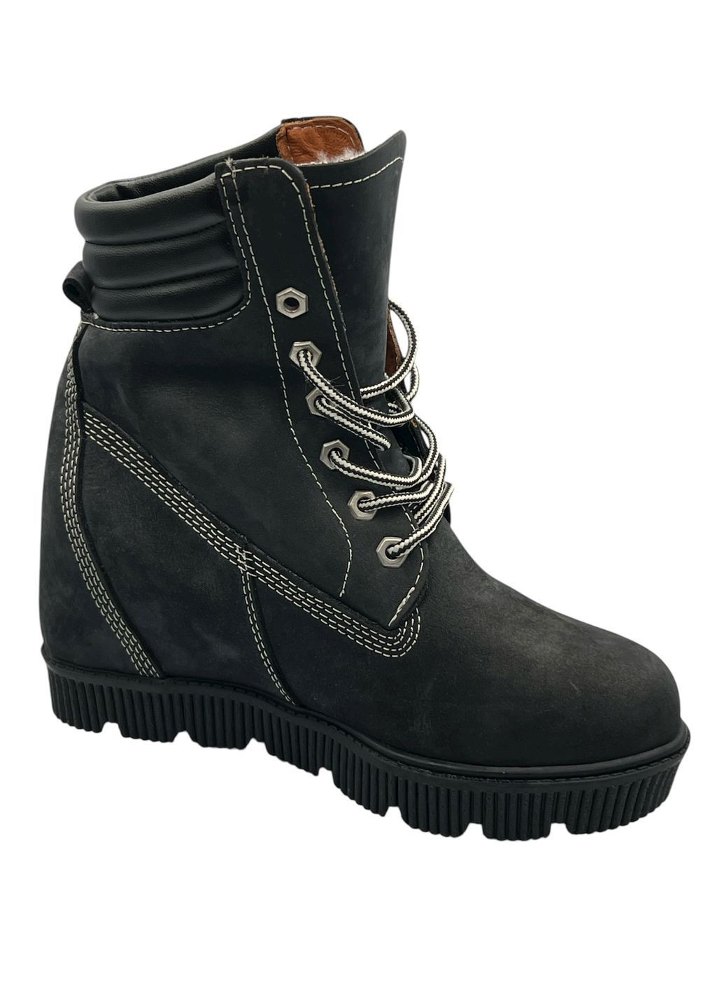 Черевики жіночі, демісезонні, верх натуральний нубук, всередині натуральне хутро цигейка Sherlock Soon (367086339)