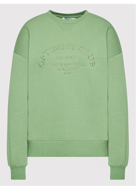 Зелений світшот фліс,зелений з принтом, NA-KD (364533326)