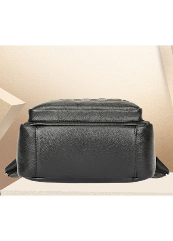 Міський жіночий шкіряний рюкзак чорний клітинка з натуральної шкіри ProDobro (363221133)