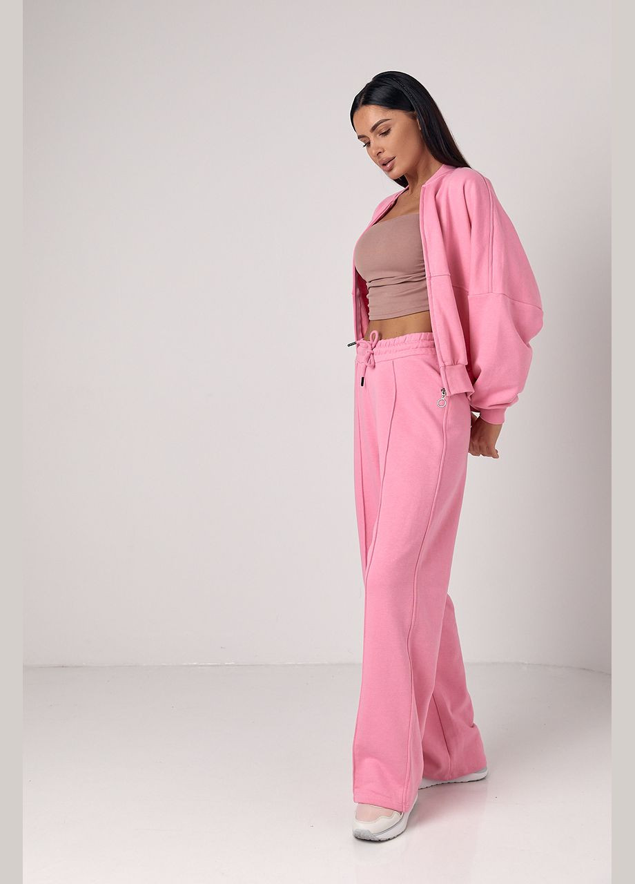 Спортивний костюм з прямими штанами та кофтою на блискавці - чорний Lurex (300591762)