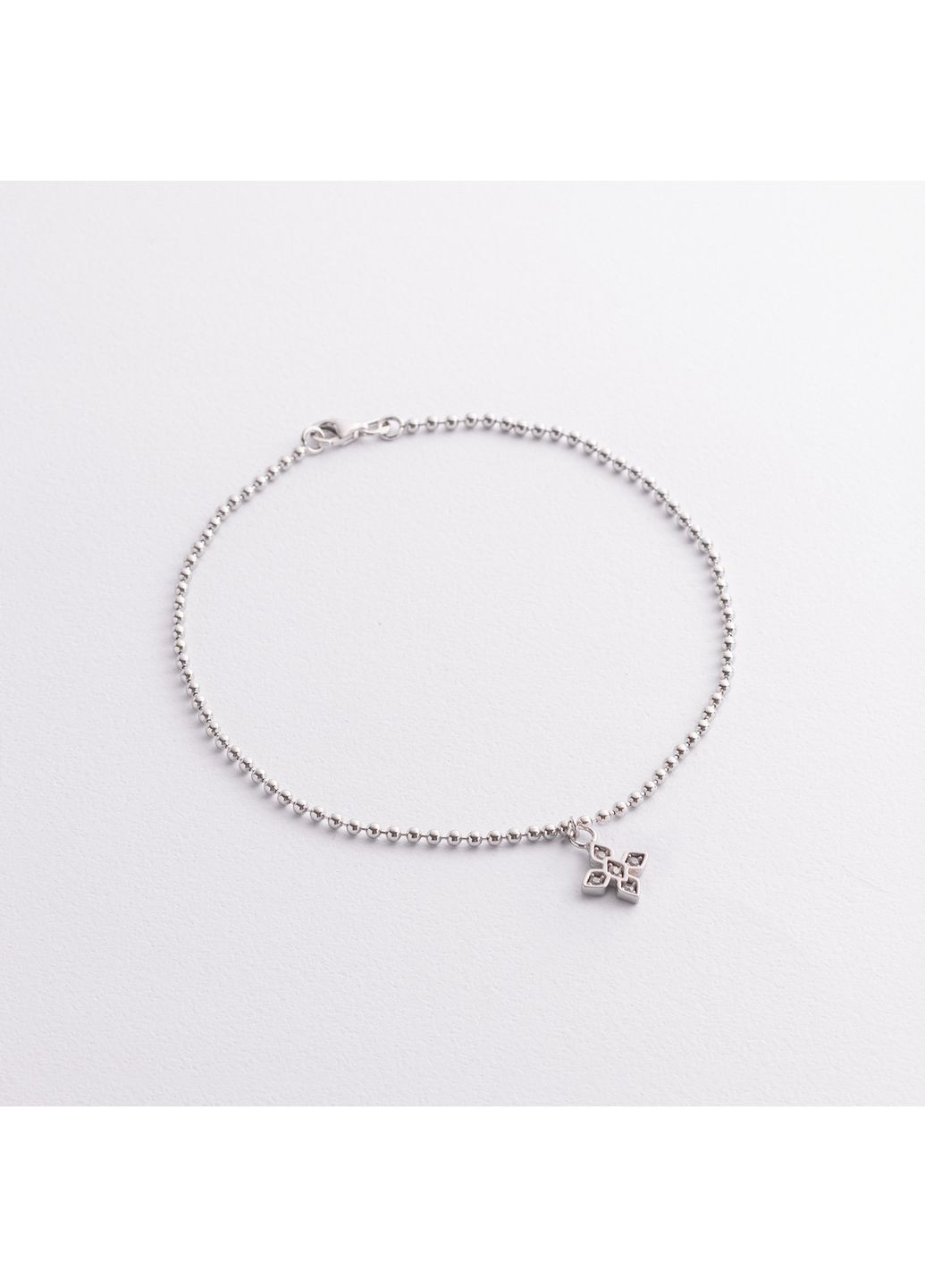 Срібний браслет Конюшина на ногу (фіаніти) 141802 25 25 Oniks (350612897)