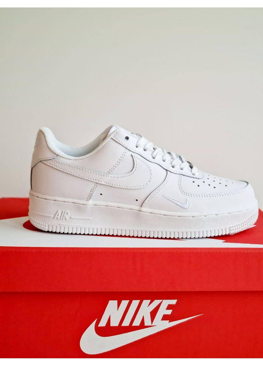 КРОССОВКИ ЖЕНСКИЕ NIKE AIR FORCE 1 MINI SWOOSH WHITE НАЙК АИР ФОРС 1 ПРЕМИУМ No Brand белые демисезоны (368869604)