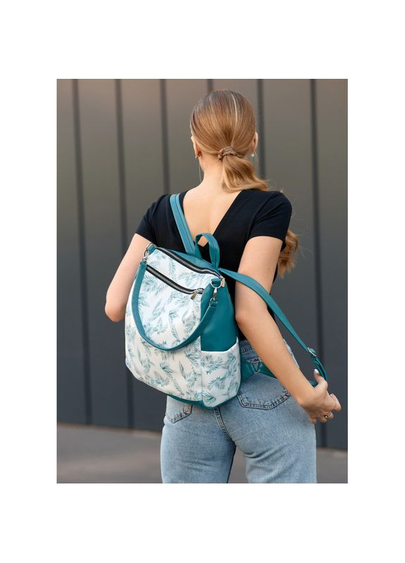 Жіночий рюкзак-сумка Trinity мурена з принтом "Palm" Sambag (329692752)