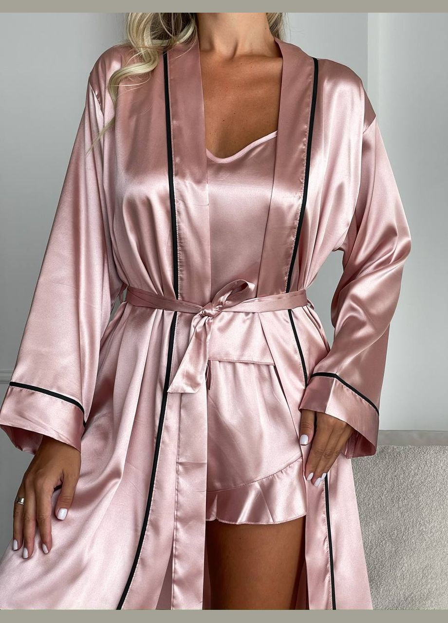 Розовая роскошный халат и соблазнительная пижамка / одежда для дома 😻 Luna
