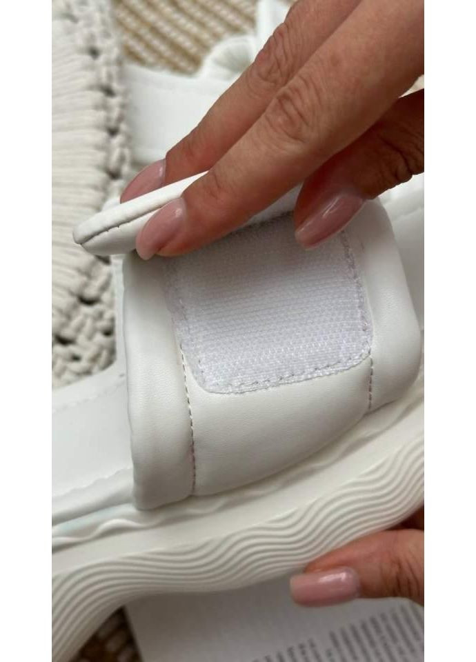 Белые шлепанцы женские летние белые на липучках уценка No Brand