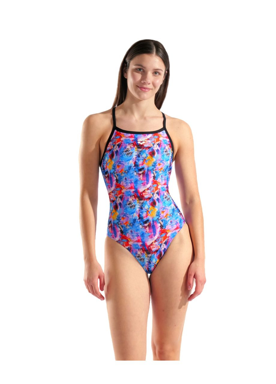 Синій літній жіночий спортивний купальник для плавання memories swimsuit lightdrop back (010177-950) розмір, Arena