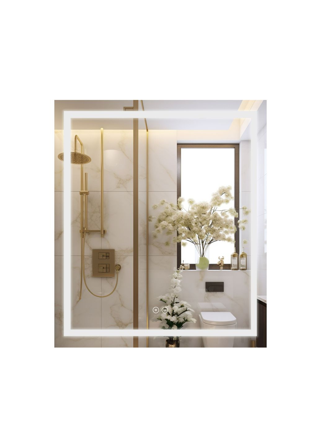 Дзеркало Mideya () 700х800 з LED-підсвічуванням Touch, з антизапотіванням, димером, рег. яскравості QT2078DCF7080W Qtap MI1 (338434585)