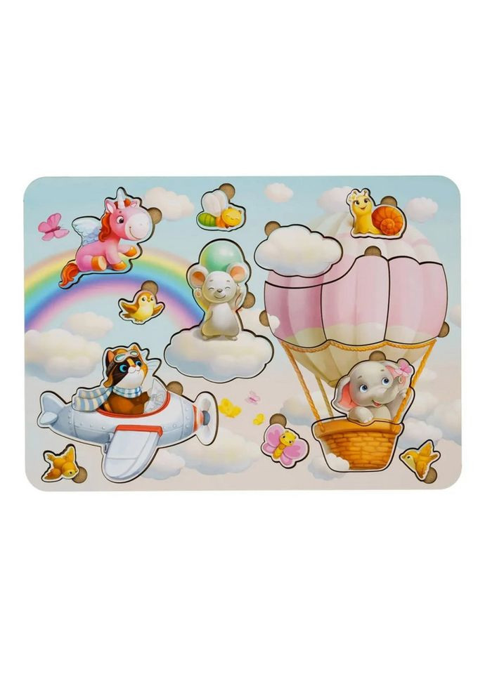 Дерев'яний пазл-вкладиш "Звірі" (ПСФ047) PSF047, 15 елементів Ubumblebees (302010292)