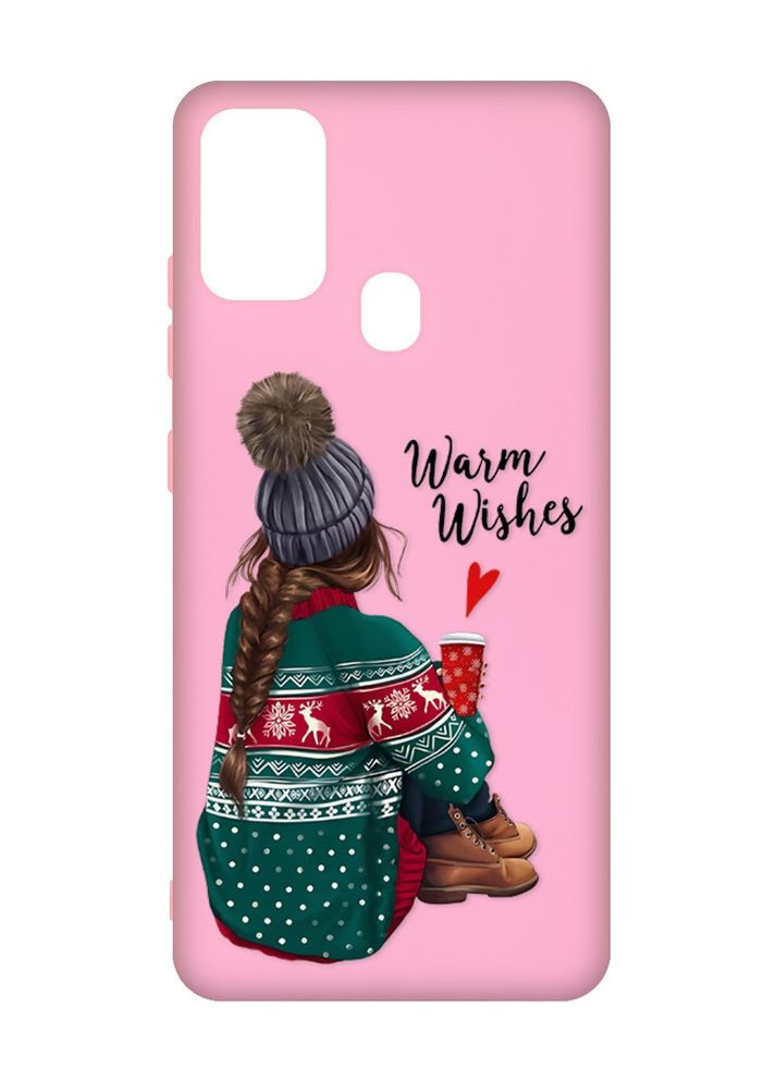Матовий рожевий чохол на Samsung Galaxy M30s/M21:: Дівчина з кавою (принт 136) Creative (362968979)