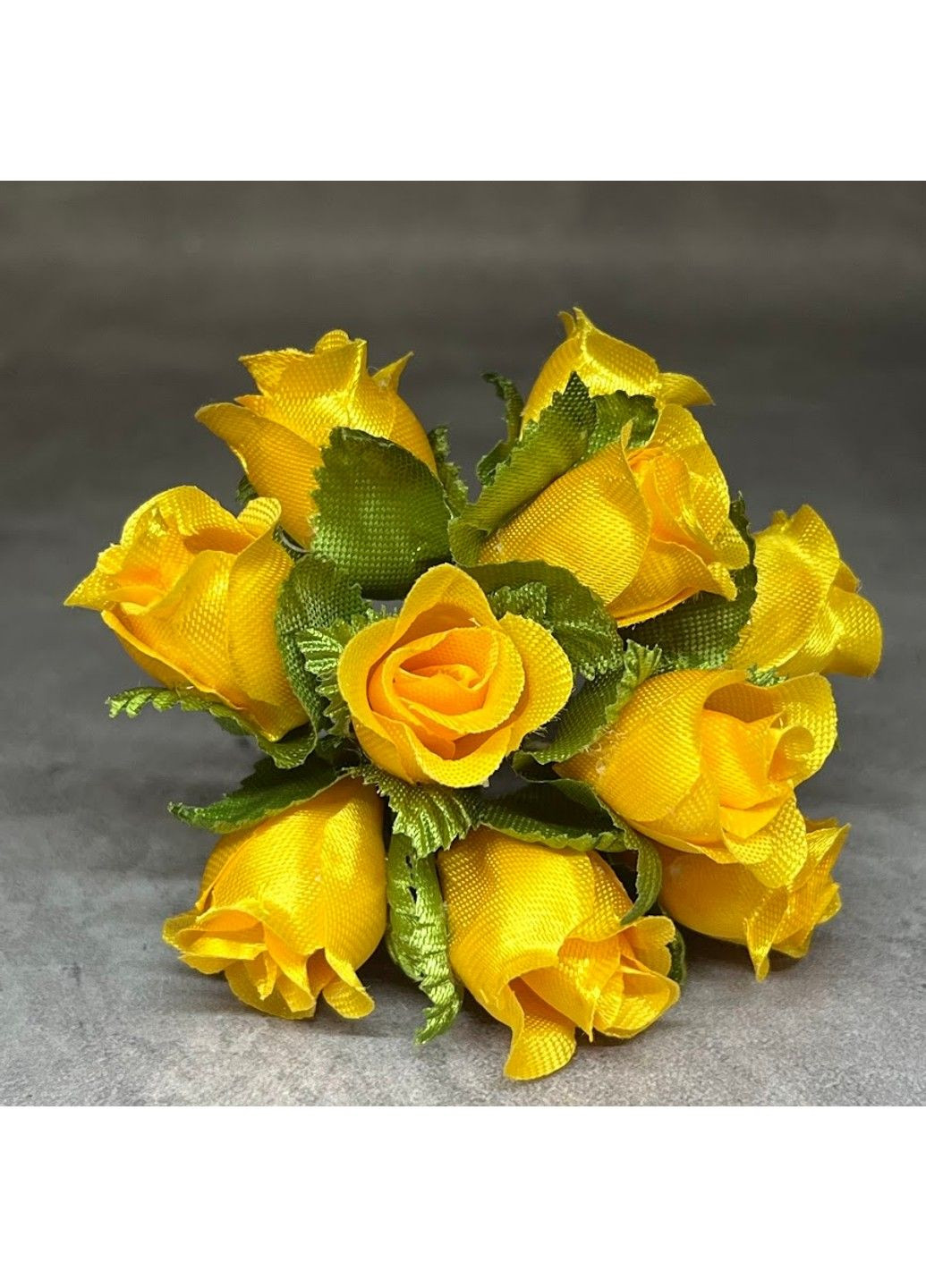 Букет троянд (2 см), колір жовтий, довжина дроту 7-8 см, арт 017756, 10 шт No Brand (317268350)