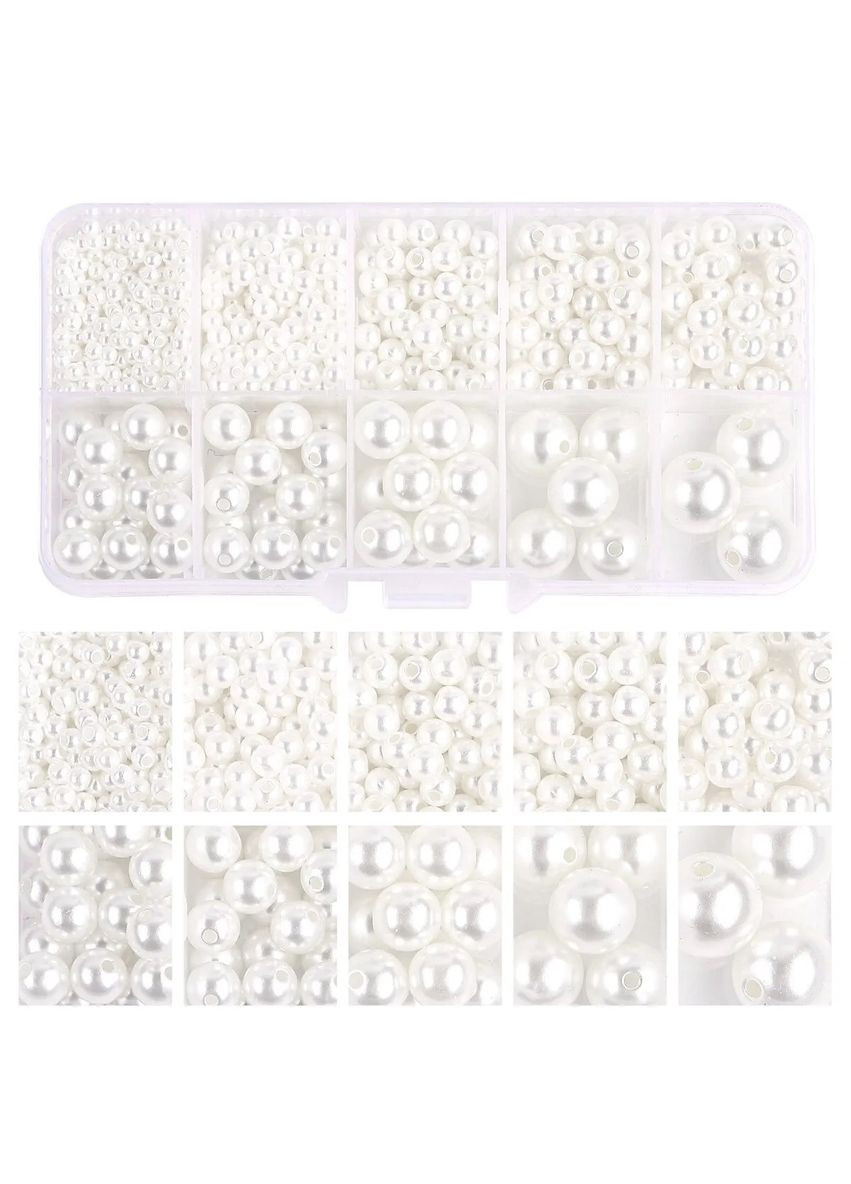 Набор бусин для творчества Органайзер бусины пластик Жемчужные 13 см х 7 см х 2 см Finding (316249009)