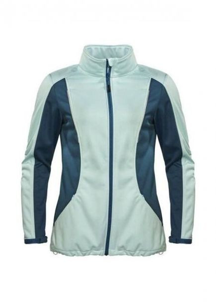 Бирюзовая демисезонная куртка softshell (софтшел) водоотталкивающая и ветрозащитная для женщины bionic-finish® eco 287680 Crivit