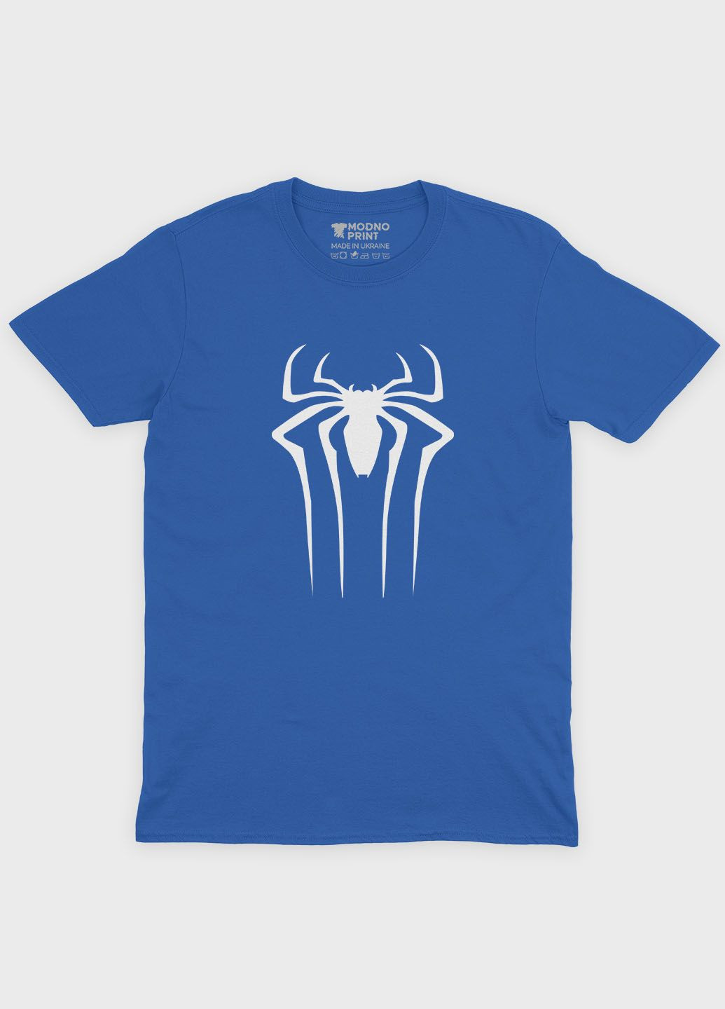 Синяя демисезонная футболка для мальчика с принтом супергероя - человек-паук (ts001-1-brr-006-014-107-b) Modno