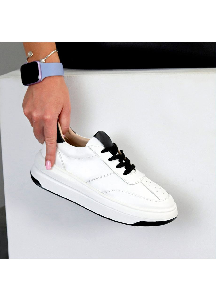 Кросівки жіночі Viego з натуральної шкіри, біло-чорні No Brand білі (361282472)