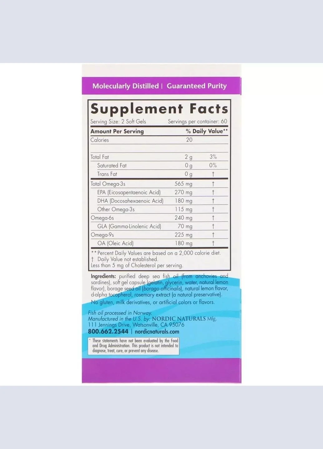 Омега Комплекс з лимоном, Complete Omega, Lemon,, 1000 мг, 120 Гелевих Капсул Nordic Naturals (292008554)