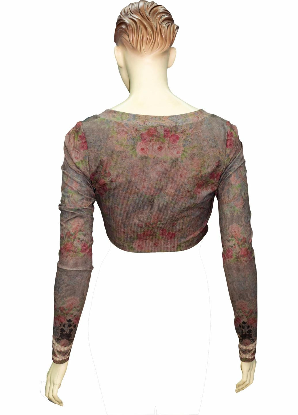 Розовый женский женский пиджак "романтический винтаж" от, ручная работа, размер m Michal Negrin с цветочным узором -