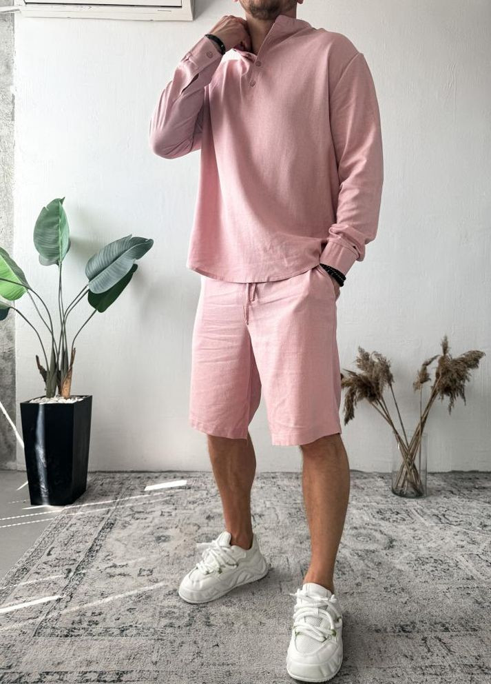 Комплект сорочка шорти чоловіча бавовна стиль літо тонка тканина No Brand (330750260)