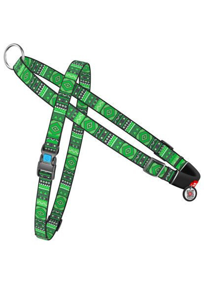 Шлея для собак Nylon з QR-паспортом "Етно зелений" L (5447) WAUDOG Nylon з QR-паспортом &quot;Етно зелений&quot; L (366669032)
