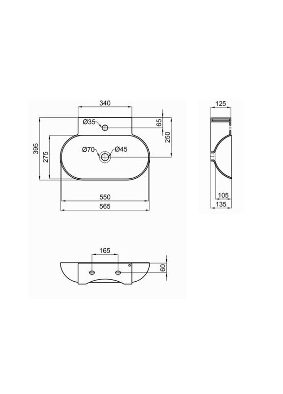 Раковина Cardinal 565х400х130 White QT0411K177WN Qtap (381925243)