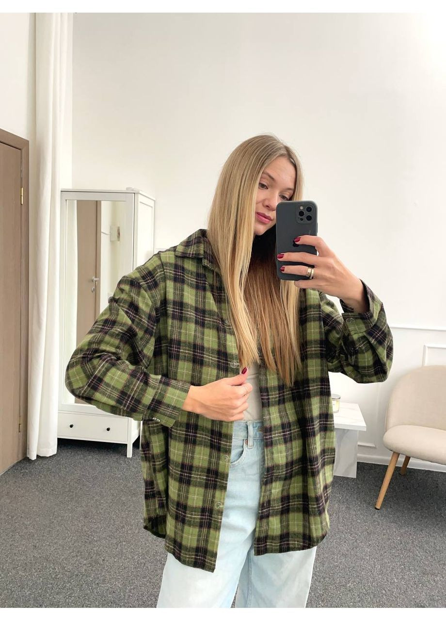 Клітчаста фланелева сорочка Oversize Vakko (368526500)