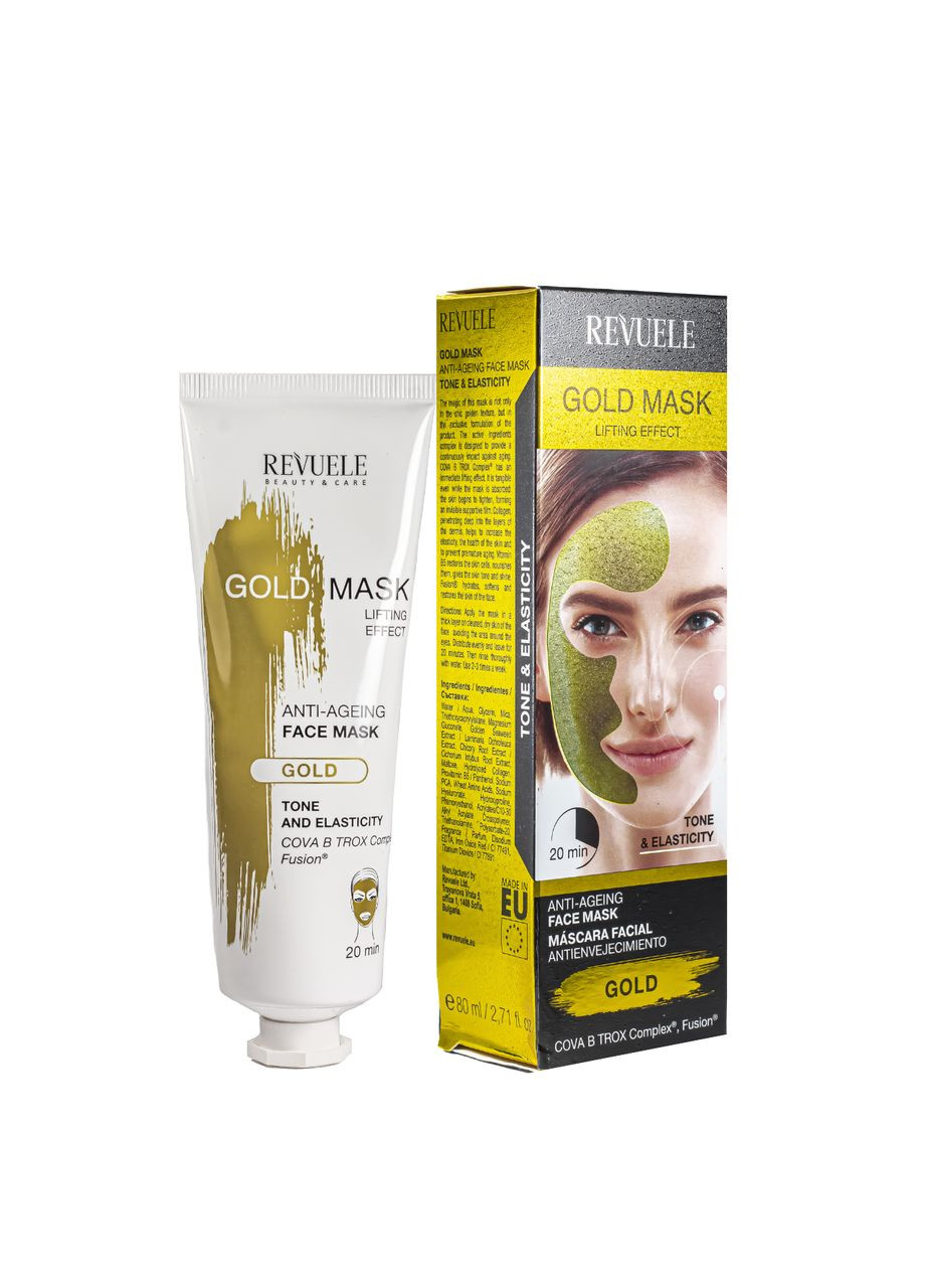 Маска для обличчя антивікова Gold Face Mask Lifting Effect Anti-Age 80 мл REVUELE (358222900)