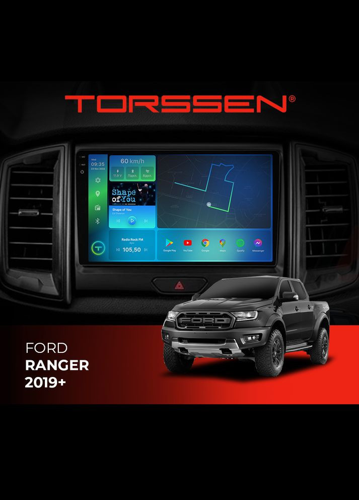 Штатная магнитола 2K Ford Ranger 19+ FL9 4+64Gb 4G Carplay DSP Torssen (307088043)