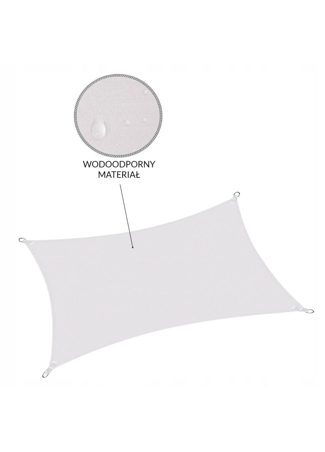 Тент-парус теневой для дома, сада и туризма 4 x 2 м SN1037 Light Grey Springos (324264961)