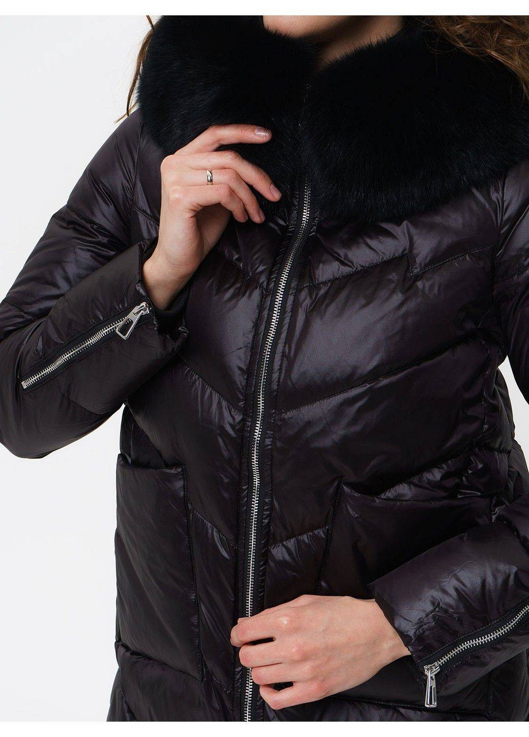 Черная зимняя куртка 21 - 04285 Vivilona