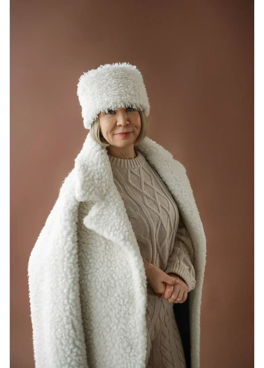 Шапка жіноча зима козачка лама тепла чорна No Brand (369924983)