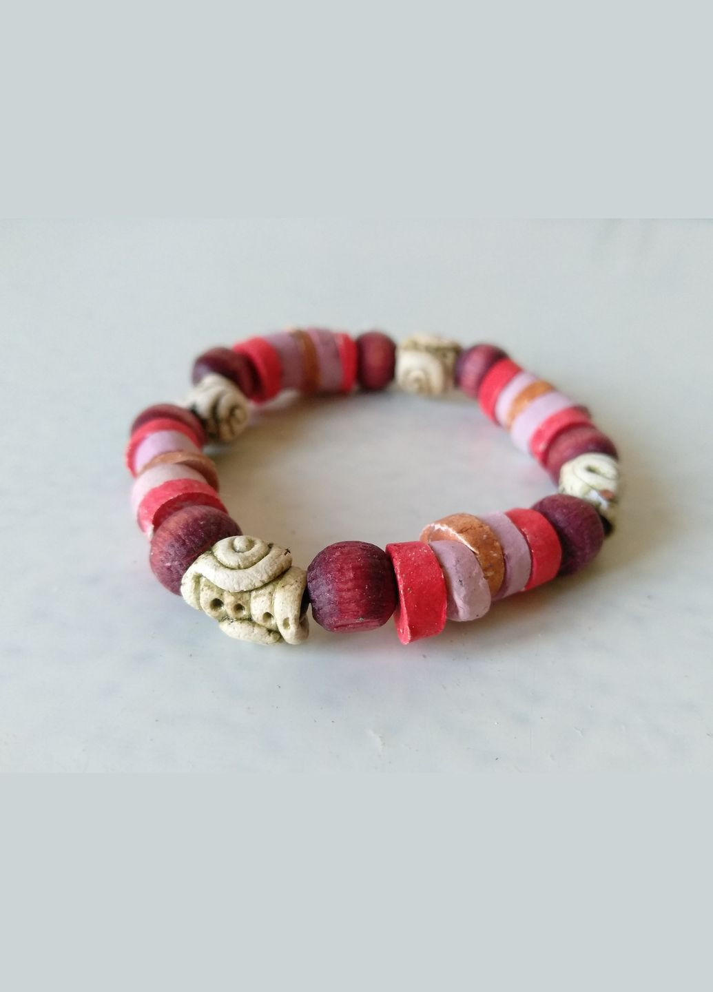 Керамический браслет ручной работы на резинке №4 Коти&Ангели (302450784)