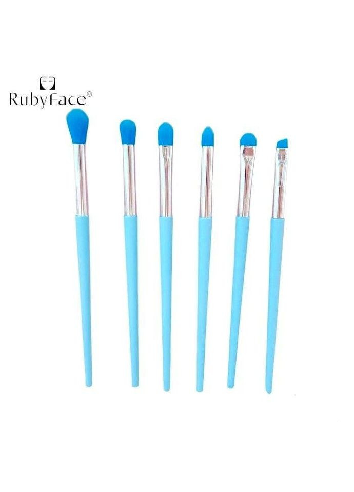 Набір пензликів для макіяжу Ruby Face Блакитний, 6шт Plus-plus (352743134)