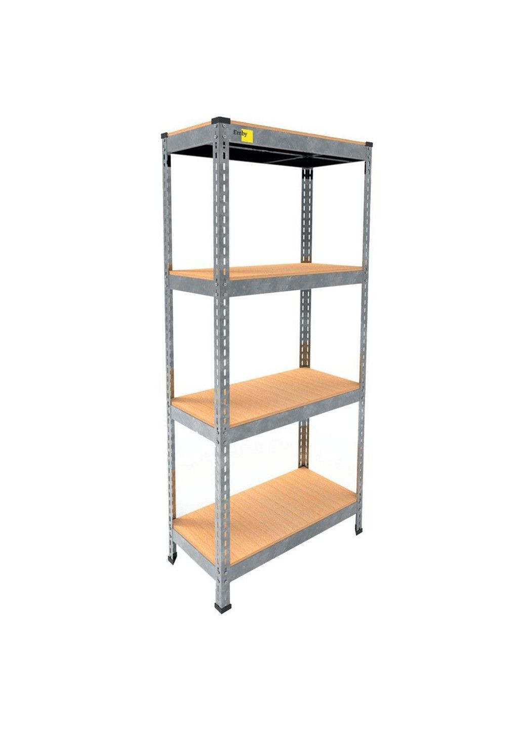 Металлический стеллаж Light Series (размер 1500х600x300мм) 4 полки ДСП до 100кг Оцинкованный Emby (331640554)