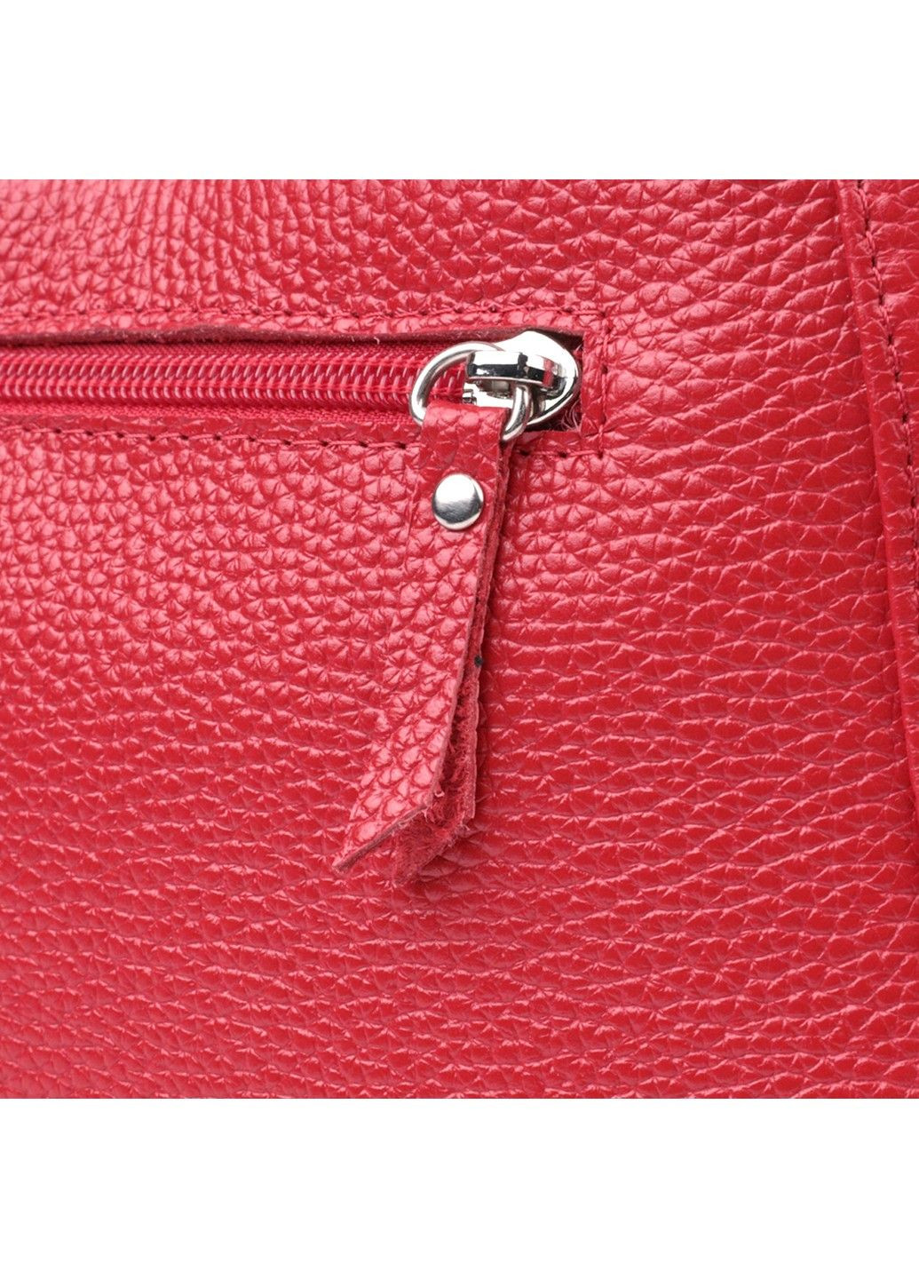Яскрава сумка багет з ланцюжком і знімним ремінцем з натуральної шкіри 22836 Червона Shvigel (307053976)