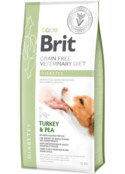 Сухий корм VetDiets Diabetes 12 kg (для дорослих собак при цукровому діабеті) Brit (292259566)