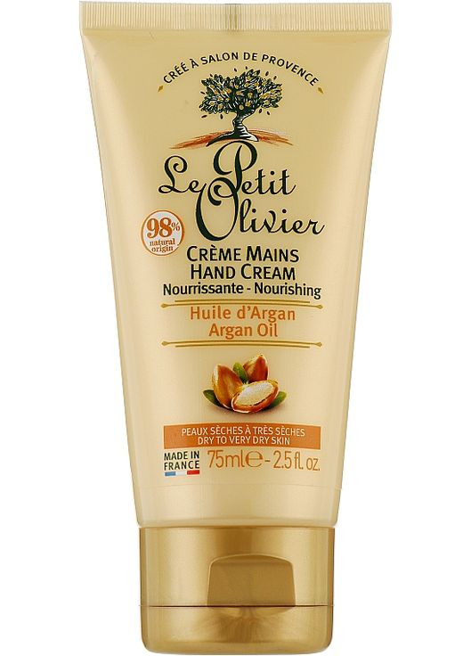 Живильній крем з аргановою олією для рук Organic Care With Argan Oil Hand Cream 75ml (345375-78788) Le Petit Olivier (368659942)
