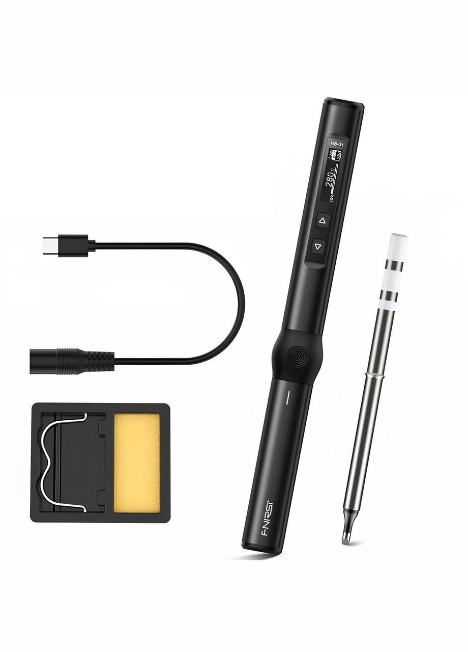 Умный электрический паяльник HS01 черный цвет (базовый набор) Fnirsi (300573680)