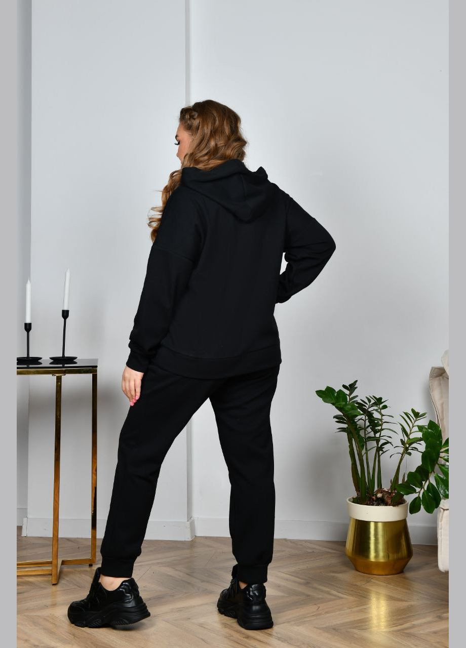 Женский прогулочный костюм цвет черный р.48 449484 New Trend (282928022)