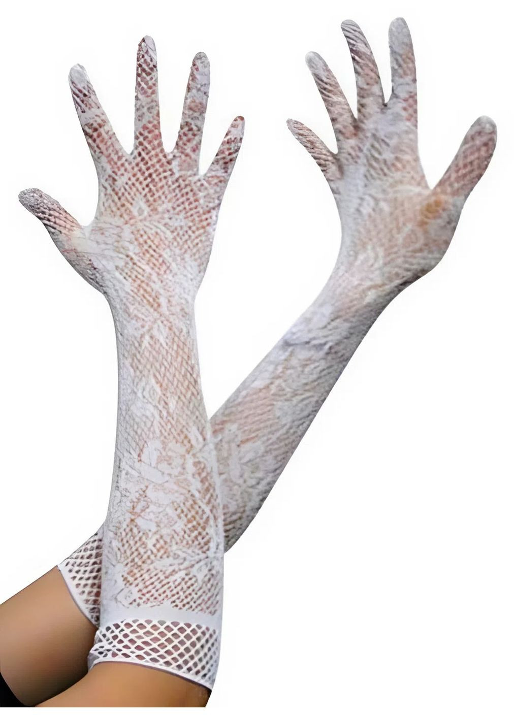 Довгі мереживні гіпюрові рукавички XS-M No Brand (368892281)