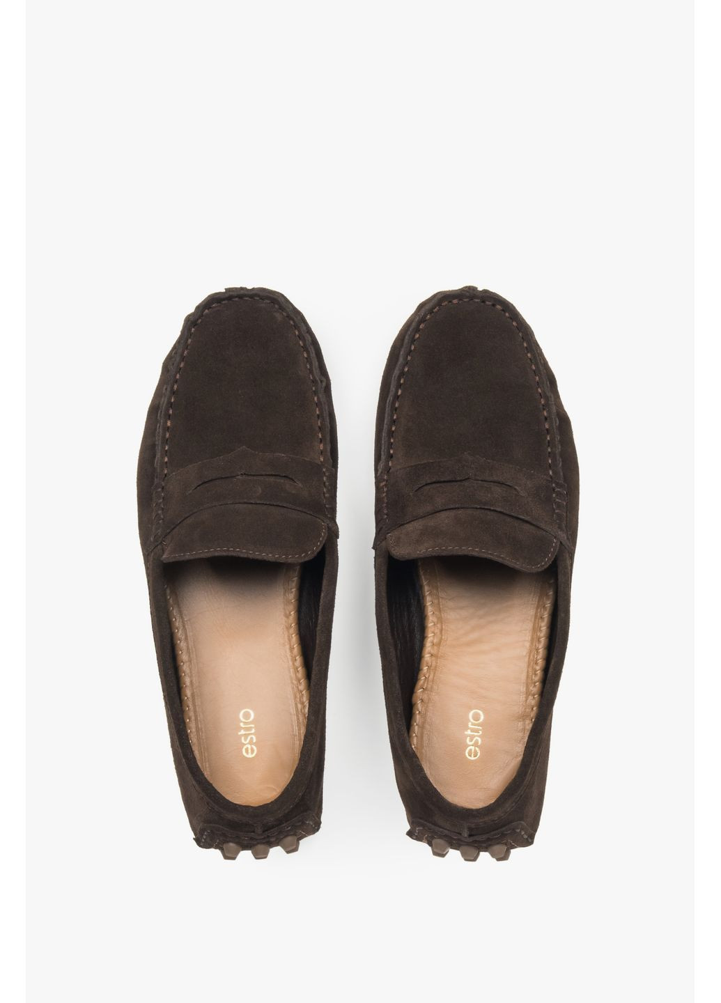 Коричневые мокасины, цвет коричневый Estro