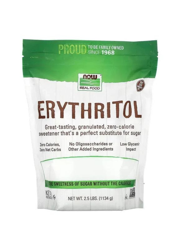 Еритритол цукрозамінник Erythritol, Real Food, 1134 г Now Foods (361119213)