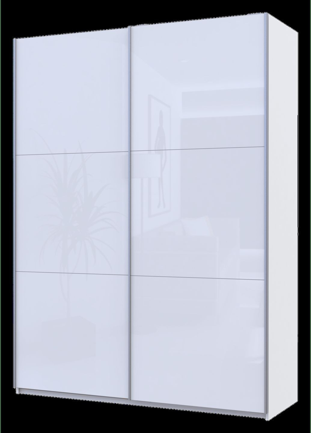 Шафа-купе двохдверна G-Caiser 180х60х240 см Білий/2 Білих скла (DRS-011014) Doros (346529107)