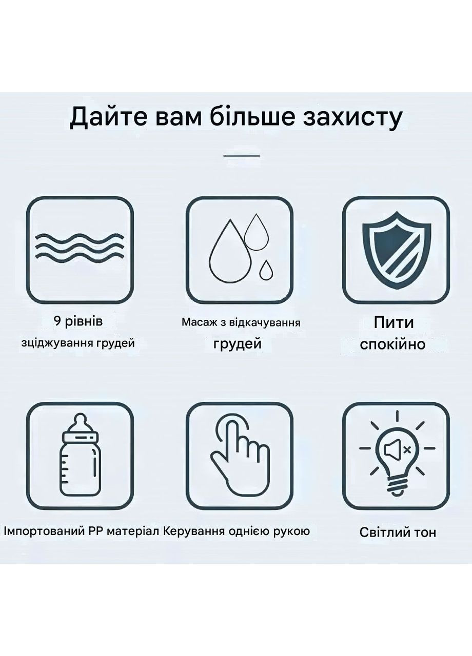Молокоотсос электрический портативный аккумуляторный массажный для сцеживания с бутылочкой для кормления 150 мл 3 режима (HY632) BabyGO (360867107)